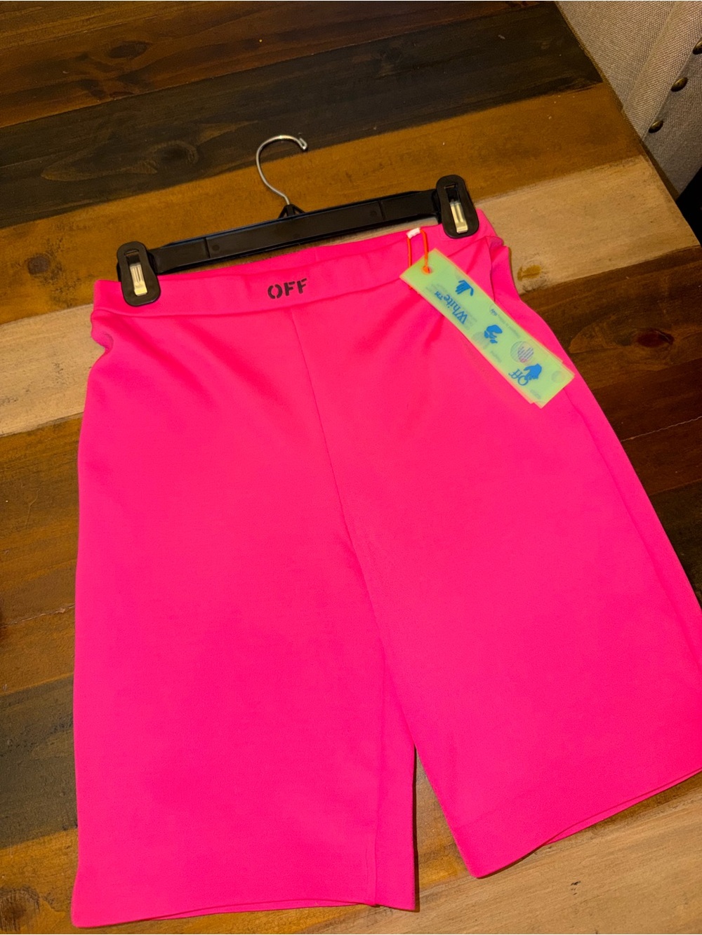 Off-White Neon Pink Women's Bermuda Shorts